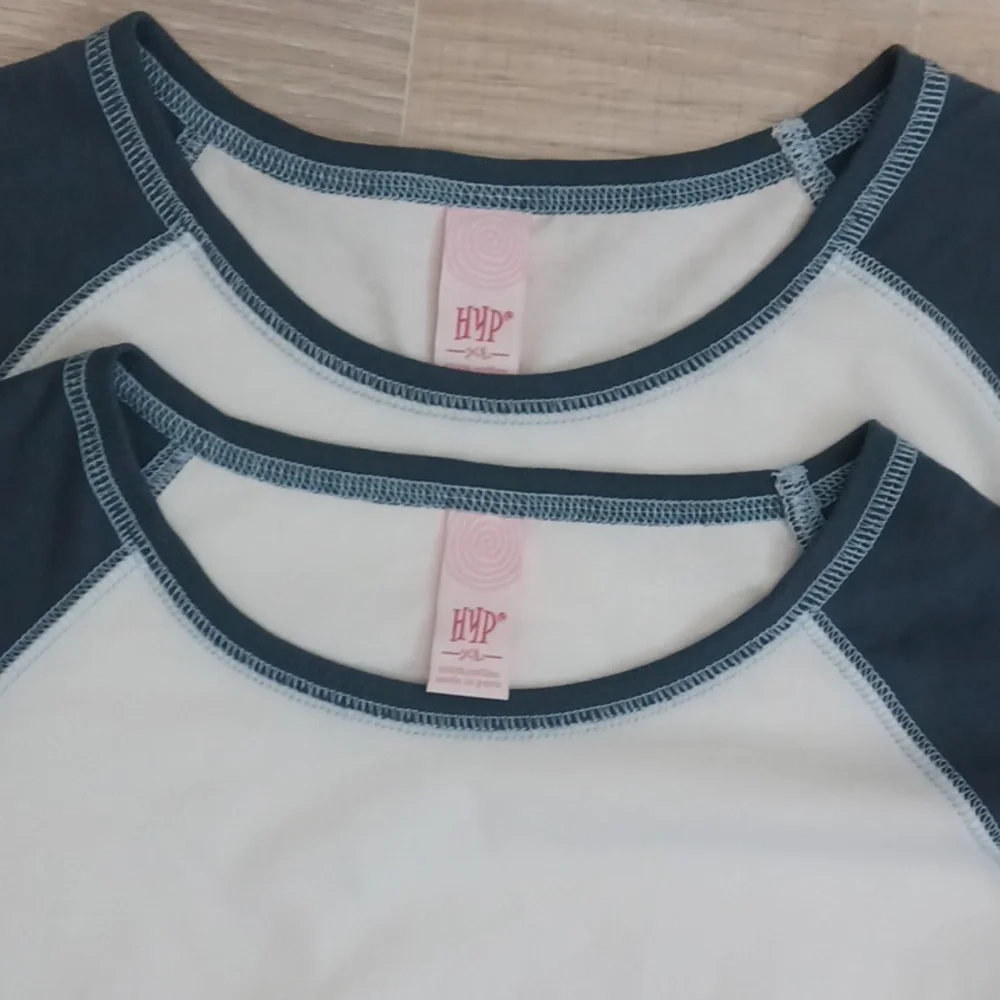 Two NWOT XL short sleeve top. White & blue shirt. Streetwear Yoga Activewear